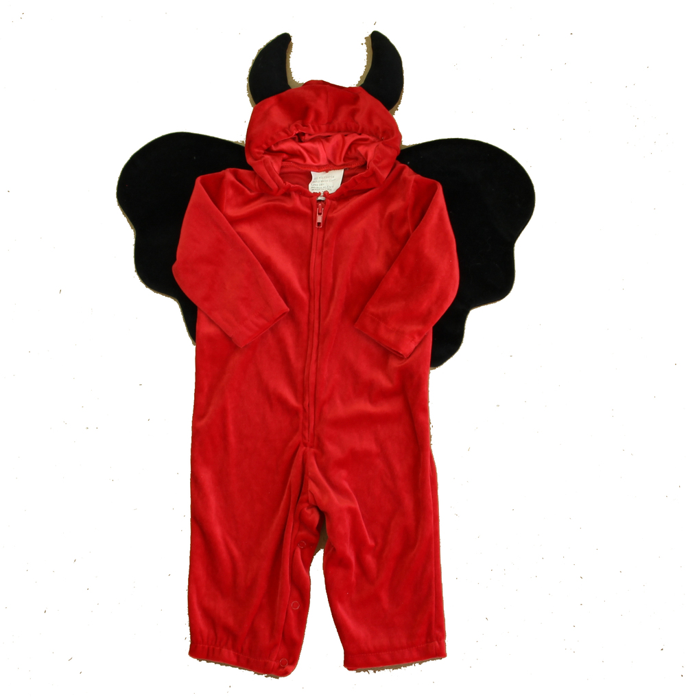 Unknown Brand Unisex Red | Black Devil Costume size: 12-18 Months